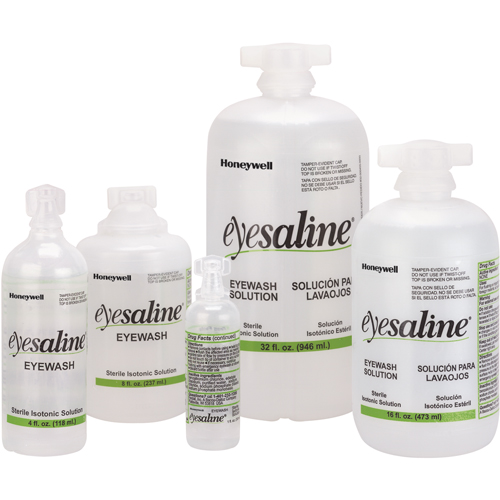Bouteilles de solution saline pour douche oculaire, Bouteille Plein, 16 oz Sidevic Inc.