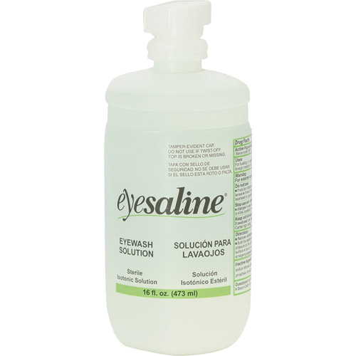 Bouteilles de solution saline pour douche oculaire, Bouteille Plein, 16 oz Sidevic Inc.