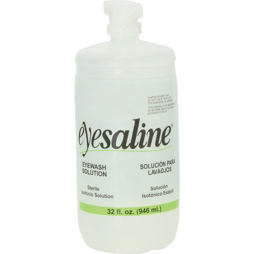 Bouteilles de solution saline pour douche oculaire, Bouteille Plein, 32 oz Sidevic Inc.