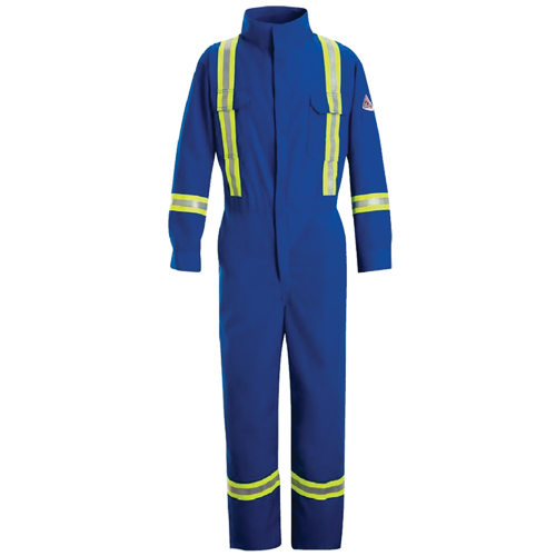 Flame-Resistant Premium Coveralls with Reflective Trim, Size 38, Royal Blue, 5.1 cal/cm² Sidevic Inc.