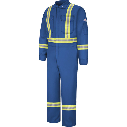Flame-Resistant Premium Coveralls with Reflective Trim, Size 38, Royal Blue, 12.2 cal/cm² Sidevic Inc.