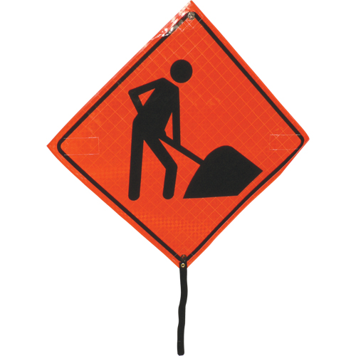 Men At Work Rolled Sign, 24" x 24", Vinyl, Pictogram Sidevic Inc.