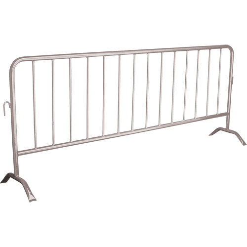 Portable Barrier, Interlocking, 102" L x 40" H, Silver Sidevic Inc.