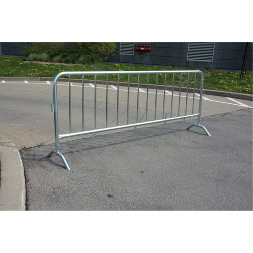 Portable Barrier, Interlocking, 102" L x 40" H, Silver Sidevic Inc.