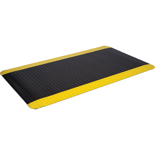 Tapis bord&eacute; de pont WD, Losange, 3' x 5' x 5/8", Noir/Jaune, &eacute;ponge Sidevic Inc.