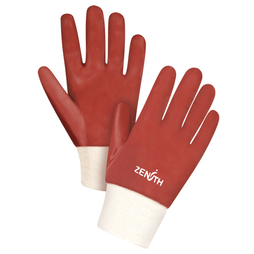 Gants rouges &agrave; fini doux r&eacute;sistants aux produits chimiques, Taille Grand/9, 10" lo, PVC, Doublure en Interlock, 47-mil Sidevic Inc.