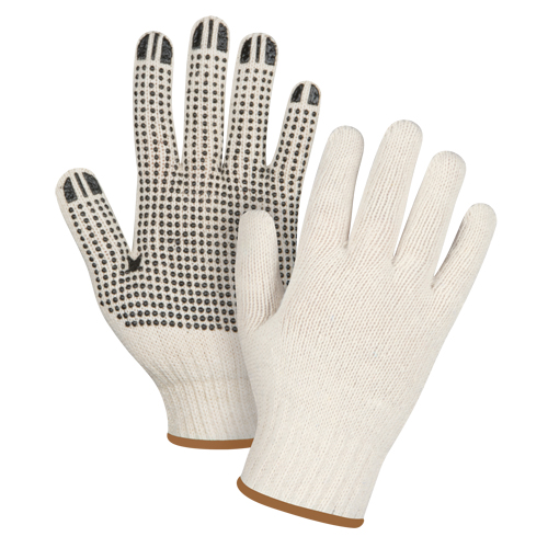 Lightweight Dotted String Knit Gloves, Poly/Cotton, Single Sided, 7 Gauge, Large Sidevic Inc.