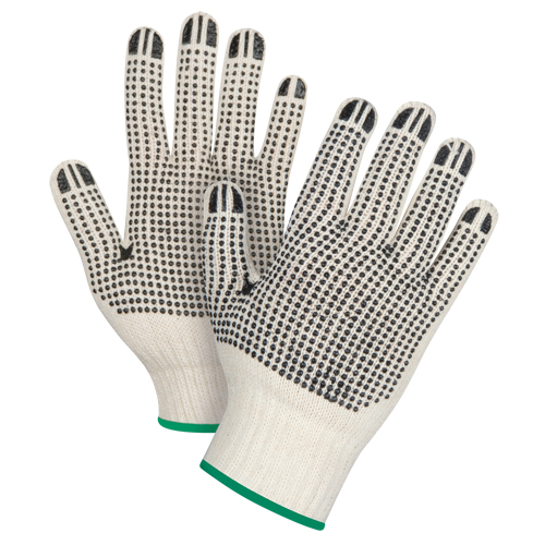 Gants tricot&eacute;s de poids lourd &agrave; deux c&ocirc;t&eacute;s avec pois, Poly/coton, Deux c&ocirc;t&eacute;s, Calibre 7, Moyen Sidevic Inc.