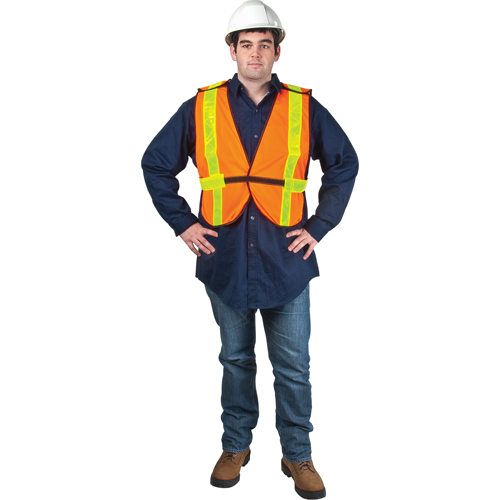 Veste de s&eacute;curit&eacute; d'usage standard, Orange haute visibilit&eacute;, Moyen, Polyester Sidevic Inc.