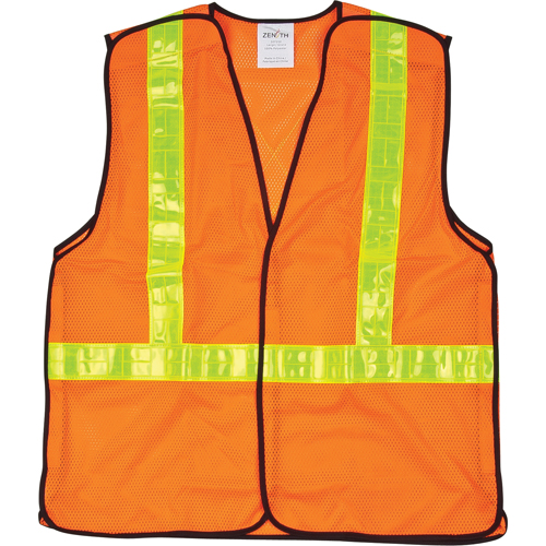 5-Point Tear-Away Traffic Safety Vest, High Visibility Orange, Medium, Polyester Sidevic Inc.