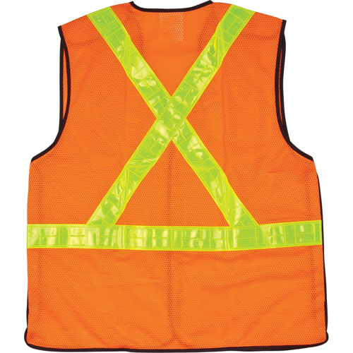 5-Point Tear-Away Traffic Safety Vest, High Visibility Orange, Medium, Polyester Sidevic Inc.