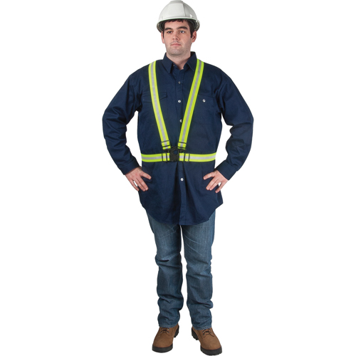 Harnais de s&eacute;curit&eacute; d'usage standard, Jaune lime haute visibilit&eacute;, Couleur r&eacute;fl&eacute;chissante Argent, Moyen Sidevic Inc.