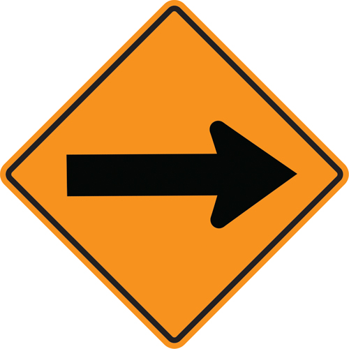 Arrow Roll-Up Temporary Conditions Sign , 24" x 24", Vinyl, Pictogram Sidevic Inc.