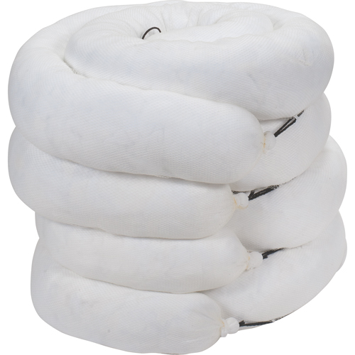 Barrages absorbants de premi&egrave;re qualit&eacute;, Huile seulement, 10' lo x 8" la, Absorption 70 gal., 4 /pqt Sidevic Inc.