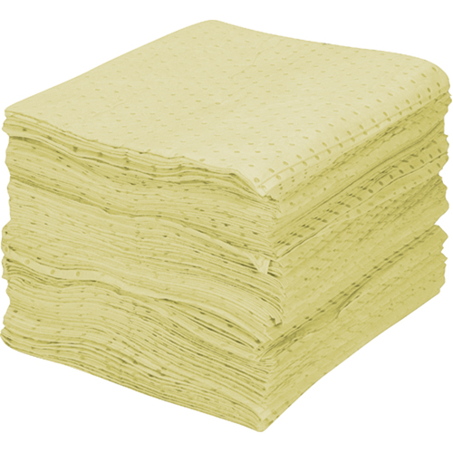 Feuilles absorbantes en fibres fines de premi&egrave;re qualit&eacute;, Mati&egrave;res dangereuses, 15" x 17", 30 gal. d'absorption Sidevic Inc.