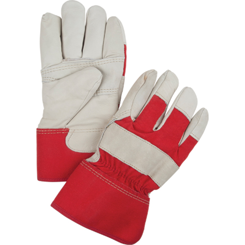 Red & White Winter-Lined Fitters Gloves, Large, Grain Cowhide Palm, Boa Inner Lining Sidevic Inc.