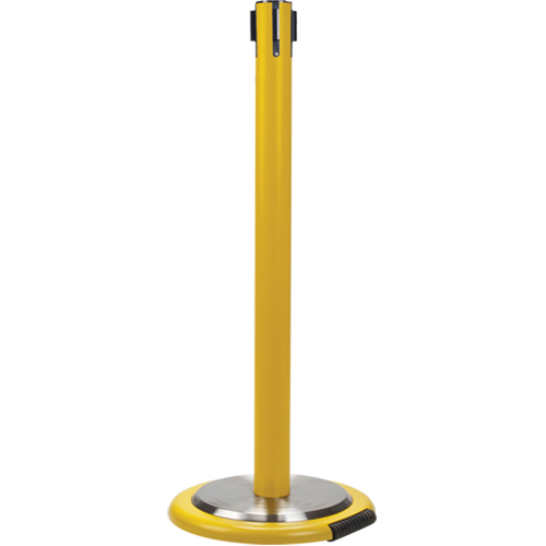 Poteau r&eacute;cepteur pour barri&egrave;res sur pieds pour le contr&ocirc;le des foules avec roues, Hauteur de 35", Jaune Sidevic Inc.
