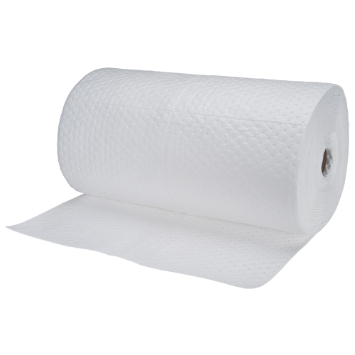 Rouleaux absorbants en fibres fines de calibre industriel, Lourd, 150' lo x 30" la, Absorption 70 gal. Sidevic Inc.
