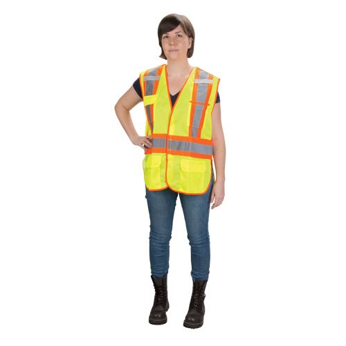 CSA Compliant High Visibility Surveyor Vest, High Visibility Lime-Yellow, Medium, Polyester Sidevic Inc.