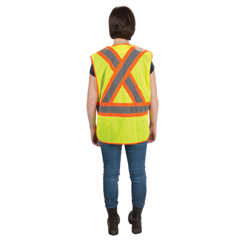CSA Compliant High Visibility Surveyor Vest, High Visibility Lime-Yellow, Medium, Polyester Sidevic Inc.