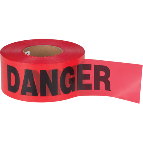 "Danger" Barricade Tape, Bilingual, 3" W x 1000' L, 1.5 mils, Black on Red Sidevic Inc.