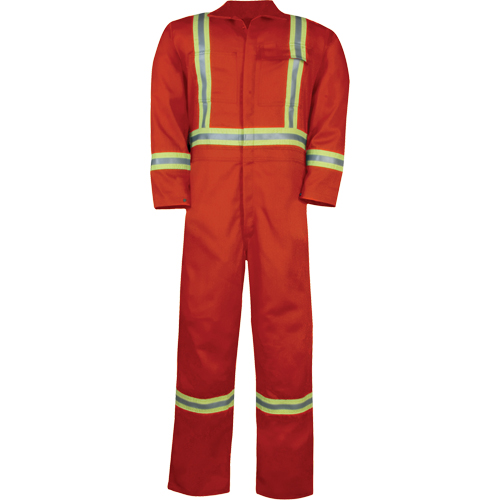Combinaison non doubl&eacute;e haute visibilit&eacute;, Taille Petit, Orange Sidevic Inc.