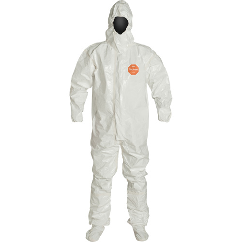 Hooded Coveralls, Tychem&reg; 4000, 2X-Large, White Sidevic Inc.