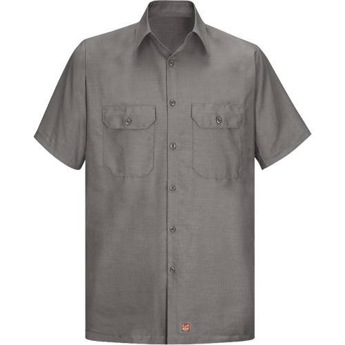 Chemise &agrave; manches courtes en tissu ind&eacute;chirable, Hommes, Grand (grande taille), Gris Sidevic Inc.