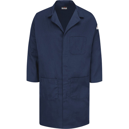 Excel FR&reg; ComforTouch&reg; Lab Coat, Cotton, Large, Navy Blue Sidevic Inc.
