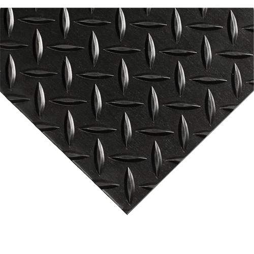 Tapis Diamond-Plate pour tableau de contr&ocirc;le no 701, 3' la x 42' lo, 1/4" &eacute;paisseur, Noir, PVC Sidevic Inc.