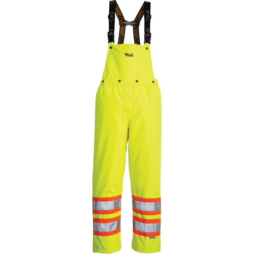 Pantalon de s&eacute;curit&eacute; Journeyman d&eacute;tachable &agrave; bavette, Polyester, Petit, Jaune lime haute visibilit&eacute; Sidevic Inc.