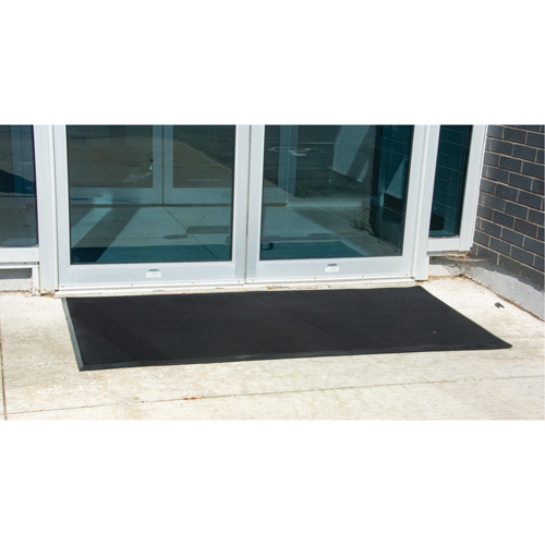 Tapis d'entr&eacute;e ext&eacute;rieure, Caoutchouc, Grattoir Type, Motif Textur&eacute;, 2' x 2-2/3', Noir Sidevic Inc.