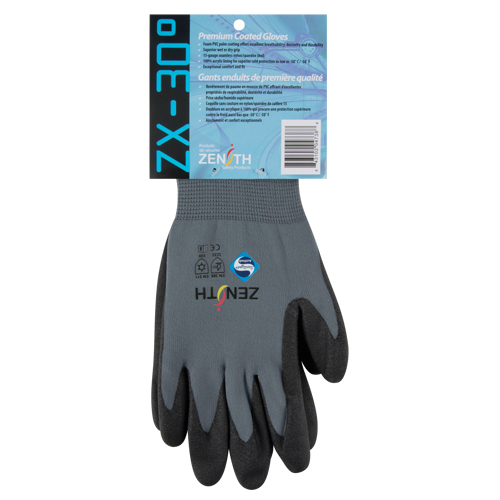 Gants enduits de premi&egrave;re qualit&eacute; ZX-30°, 9/Grand, R&ecirc;vetement PVC, Calibre 15, Enveloppe en Nylon Sidevic Inc.