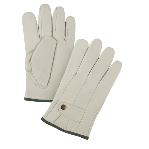 Premiun Winter-Lined Ropers Gloves, Medium, Grain Cowhide Palm, Fleece Inner Lining Sidevic Inc.