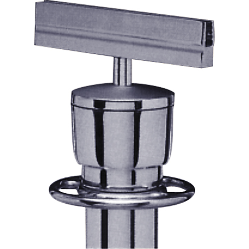 Support d'enseigne pour poteau portable, Chrome satin&eacute; Sidevic Inc.