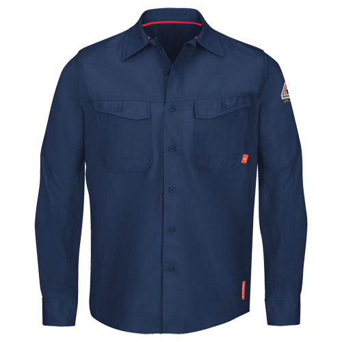 IQ Endurance&reg; Men's Work Shirts, Small, Navy Blue Sidevic Inc.