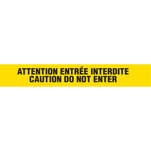 Rubans pour barricades, Bilingue, 3" la x 1000' lo, 3 mils, Noir sur jaune Sidevic Inc.