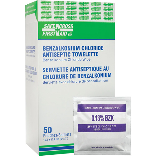 Lingettes antiseptiques au chlorure de benzalkonium, Serviette, Antiseptique Sidevic Inc.