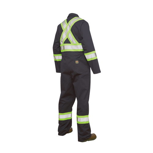 Unlined Safety Coveralls, Large, Navy Blue Sidevic Inc.