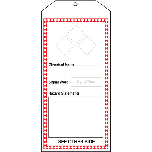GHS Jumbo Tags, Cardstock, 3-7/8" W x 8-1/2" H, English Sidevic Inc.