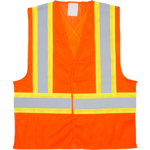 Traffic Safety Vest, High Visibility Orange, Medium, Polyester Sidevic Inc.