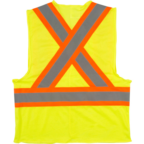 Veste de s&eacute;curit&eacute; pour la circulation, Jaune lime haute visibilit&eacute;, Moyen, Polyester Sidevic Inc.