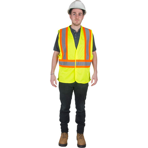 Veste de s&eacute;curit&eacute; pour la circulation, Jaune lime haute visibilit&eacute;, Moyen, Polyester Sidevic Inc.
