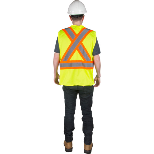 Veste de s&eacute;curit&eacute; pour la circulation, Jaune lime haute visibilit&eacute;, Moyen, Polyester Sidevic Inc.