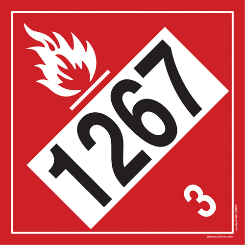 1267 Petroleum Crude Oil Flammable Liquid TDG Placard, Plastic Sidevic Inc.