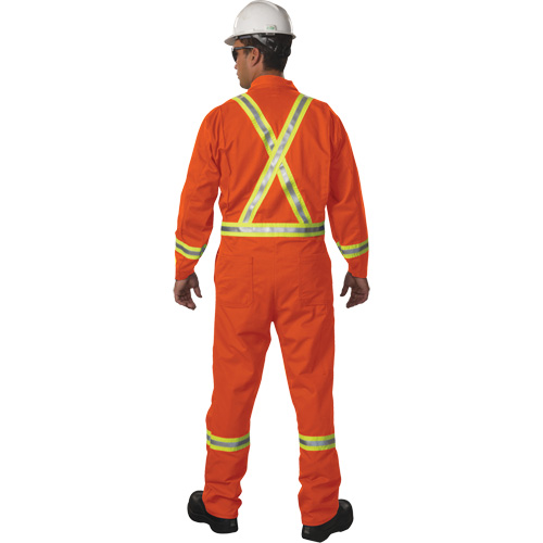 Combinaison non doubl&eacute;e haute visibilit&eacute;, Taille Petit, Orange Sidevic Inc.