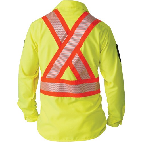 Chemise &agrave; manches longues haute visibilit&eacute; ind&eacute;chirable, Polyester, Moyen (grande taille), Jaune lime haute visibilit&eacute; Sidevic Inc.