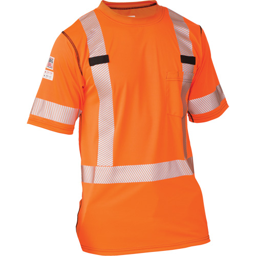T-shirt &agrave; manches courtes haute visibilit&eacute; Polartec Power Grid, Polyester, 4T-Grand, Orange Sidevic Inc.