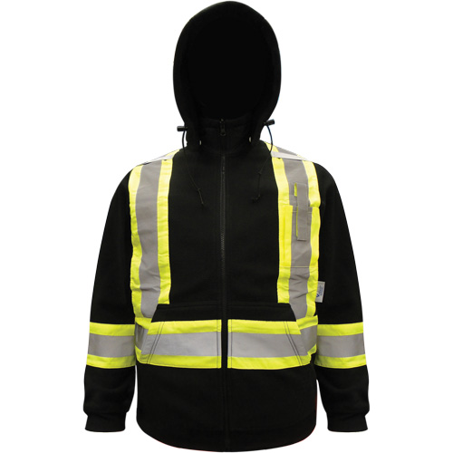 High-Visibility Hoodie, Polyester, Black, Small Sidevic Inc.