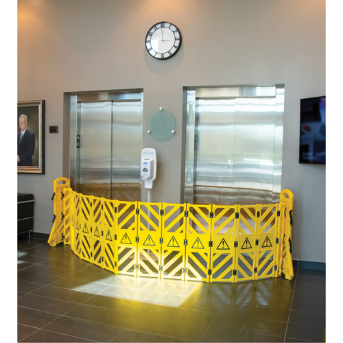 Barri&egrave;re mobile portative, 40" h x 13' lo, Jaune Sidevic Inc.